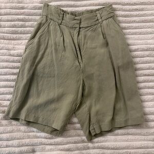 H&M Sage Green linen blend Casual Shorts